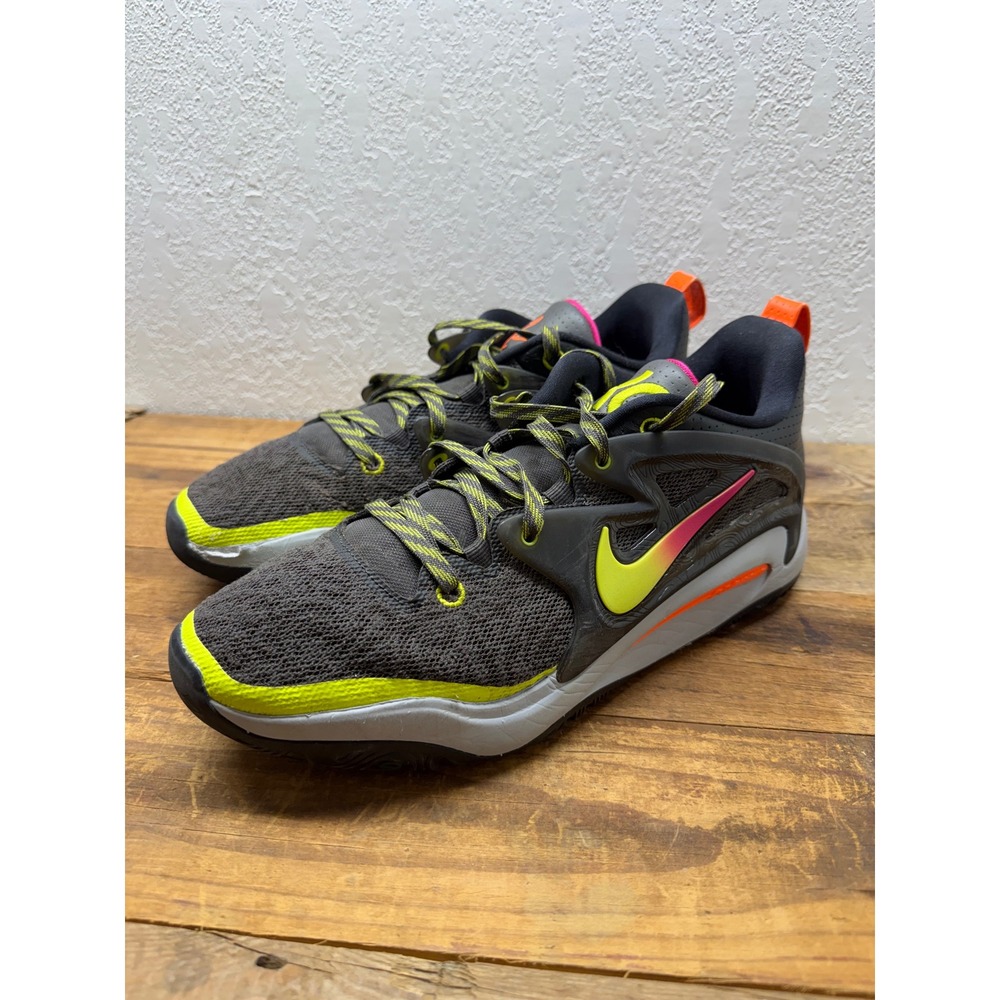Nike Kevin Durant Basketball Shoes Dark Charcoal Neon Yellow Pink DC1975-001
